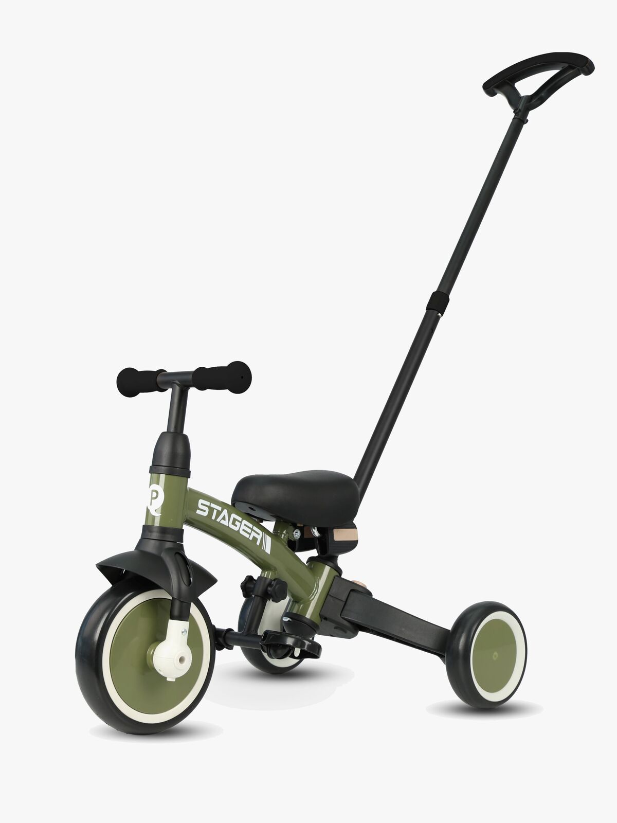 QPlay Stager 3-i-1 Transformerbar Trehjulet Cykel, Grøn