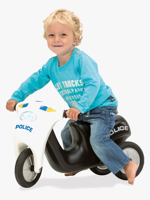 Dantoy Politi Motorcykel Gummihjul, Sort/Hvid