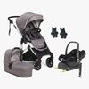 Beemoo Maxi 4 Duovogn inkl. Maxi-Cosi CabrioFix i-Size Autostol Baby & Base, Grey/Silver