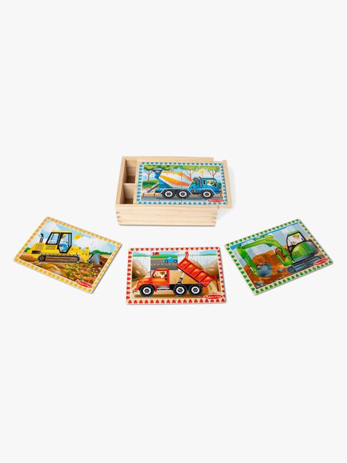 Melissa & Doug Puslespil Bygge- og Anlægskøretøjer 4-i-1 12 Dele