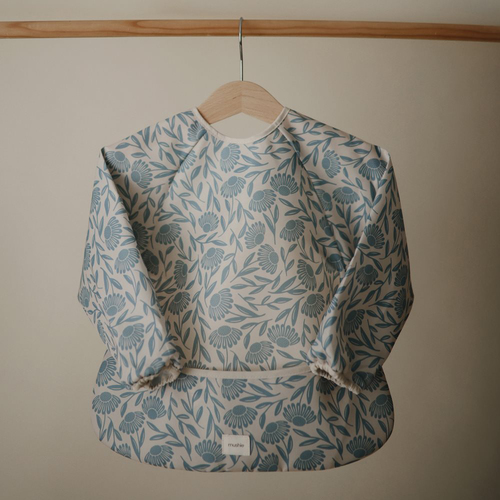 Mushie  Langærmet Hagesmæk, Blue Flowers