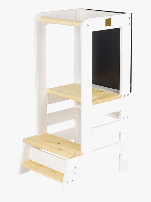 MeowBaby Læringstårn med Tegnetavle, Hvid/Natur