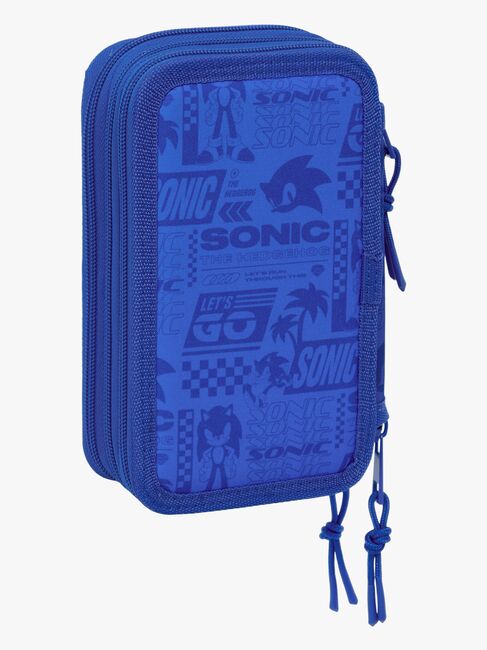 Sonic  Fyldt Penalhus med 3 Rum 37 Dele, Blå