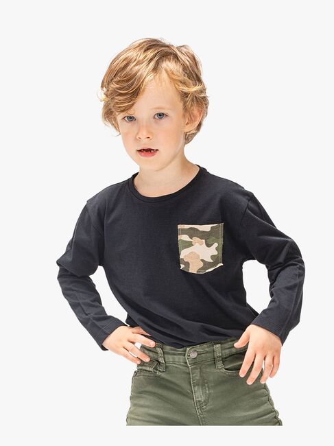 Luca & Lola Piero Langærmet T-Shirt, Black