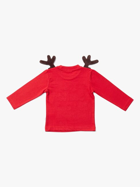Luca & Lola Baby Langærmet t-shirt Santa Is Real Deer, Red