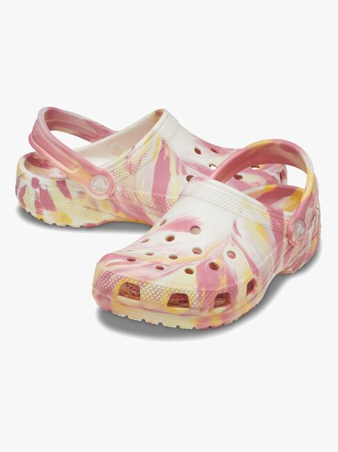 Crocs Classic Glow Marbled Clogs, Daylily/Multi