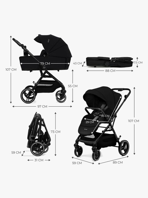 Kinderkraft YOXI 2-in-1 Duovogn, Pure Black