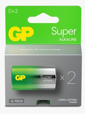 GP Super Alkaline G-TECH D/LR20 Batterier 2-Pak