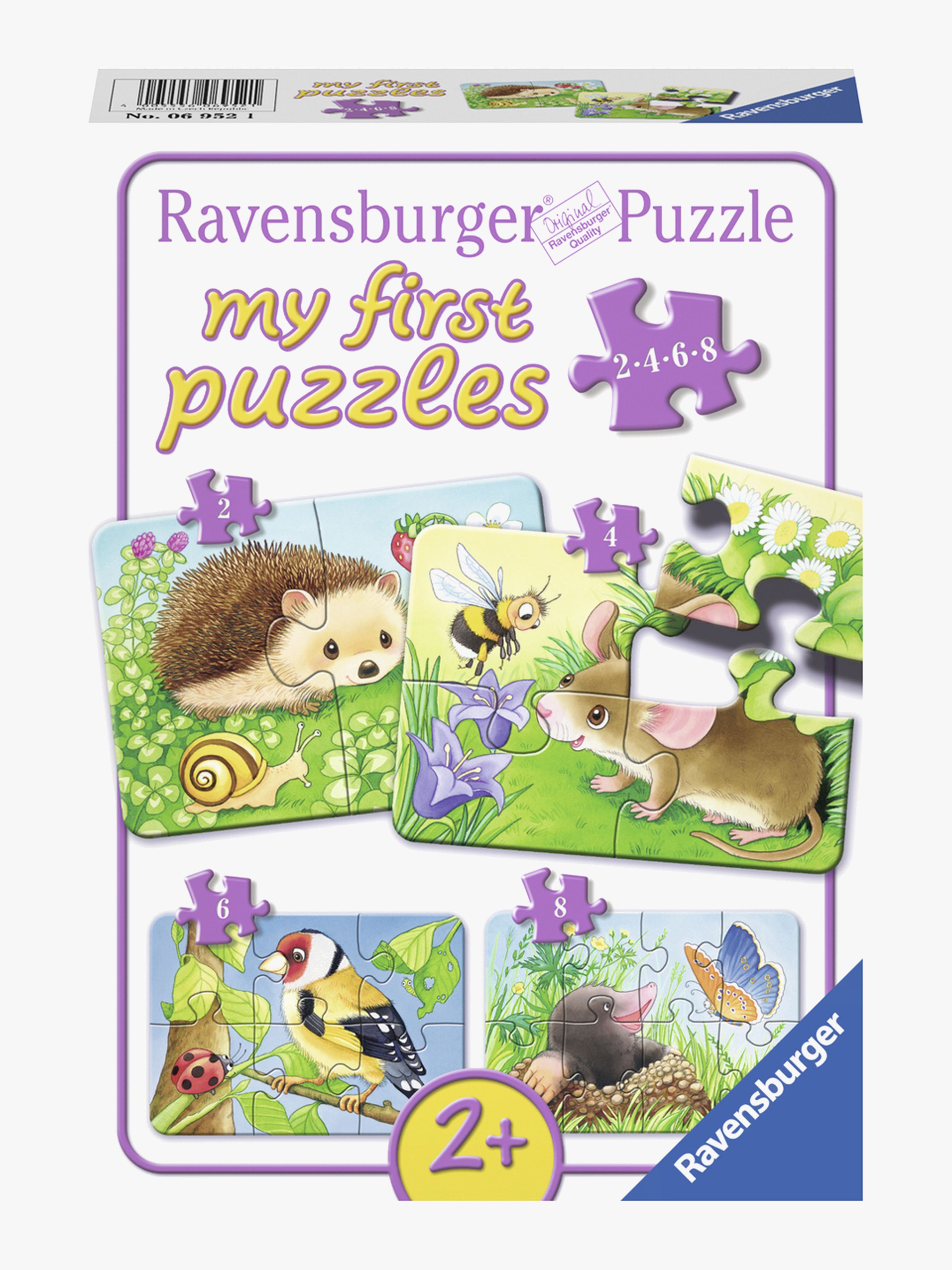 Ravensburger Puslespil Skovdyr 2, 4, 6 & 8 Brikker