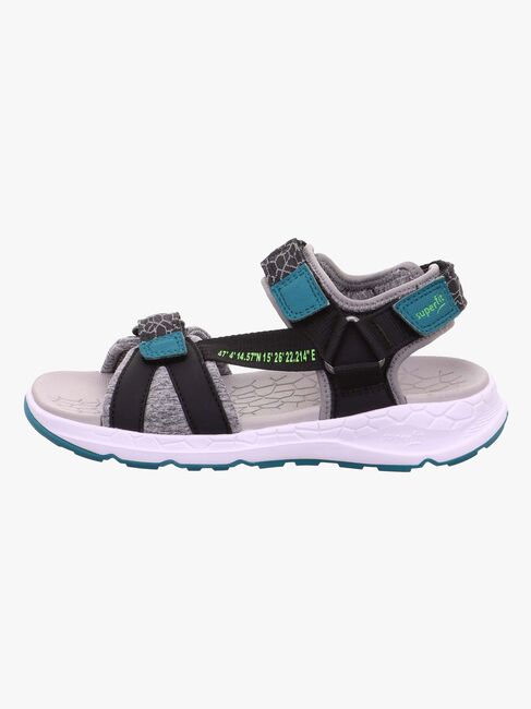 Superfit Criss Cross Sandal, Black/Green