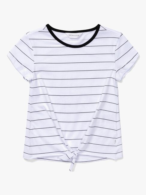 Luca & Lola Barletta Top, White/Black Stripes