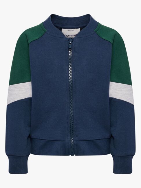 Hummel Loose Block Mini Full-Zip Trøje, Dress Blues