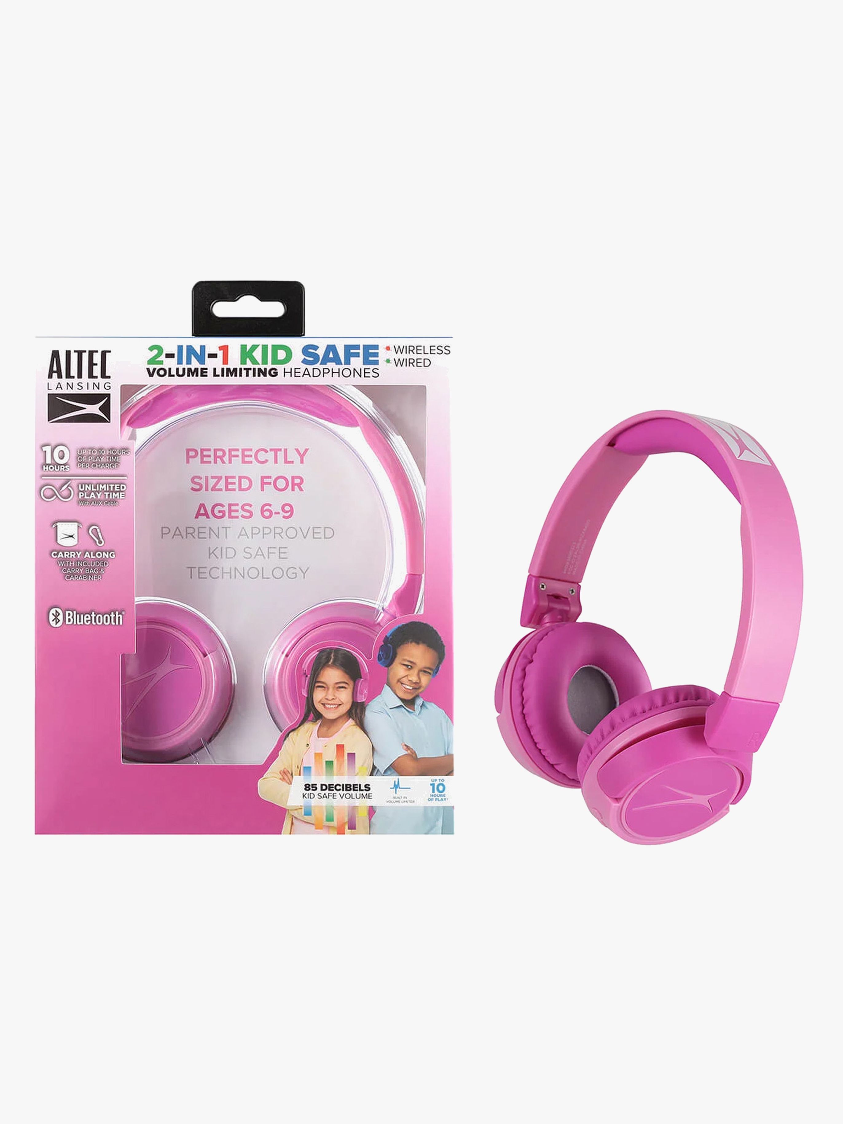 Altec Lansing Høretelefoner Trådløse 2-i-1, Pink