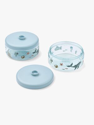 LIEWOOD Dominique Tritan Madkasse 500 ml 2-pak, Sea creature/Sandy