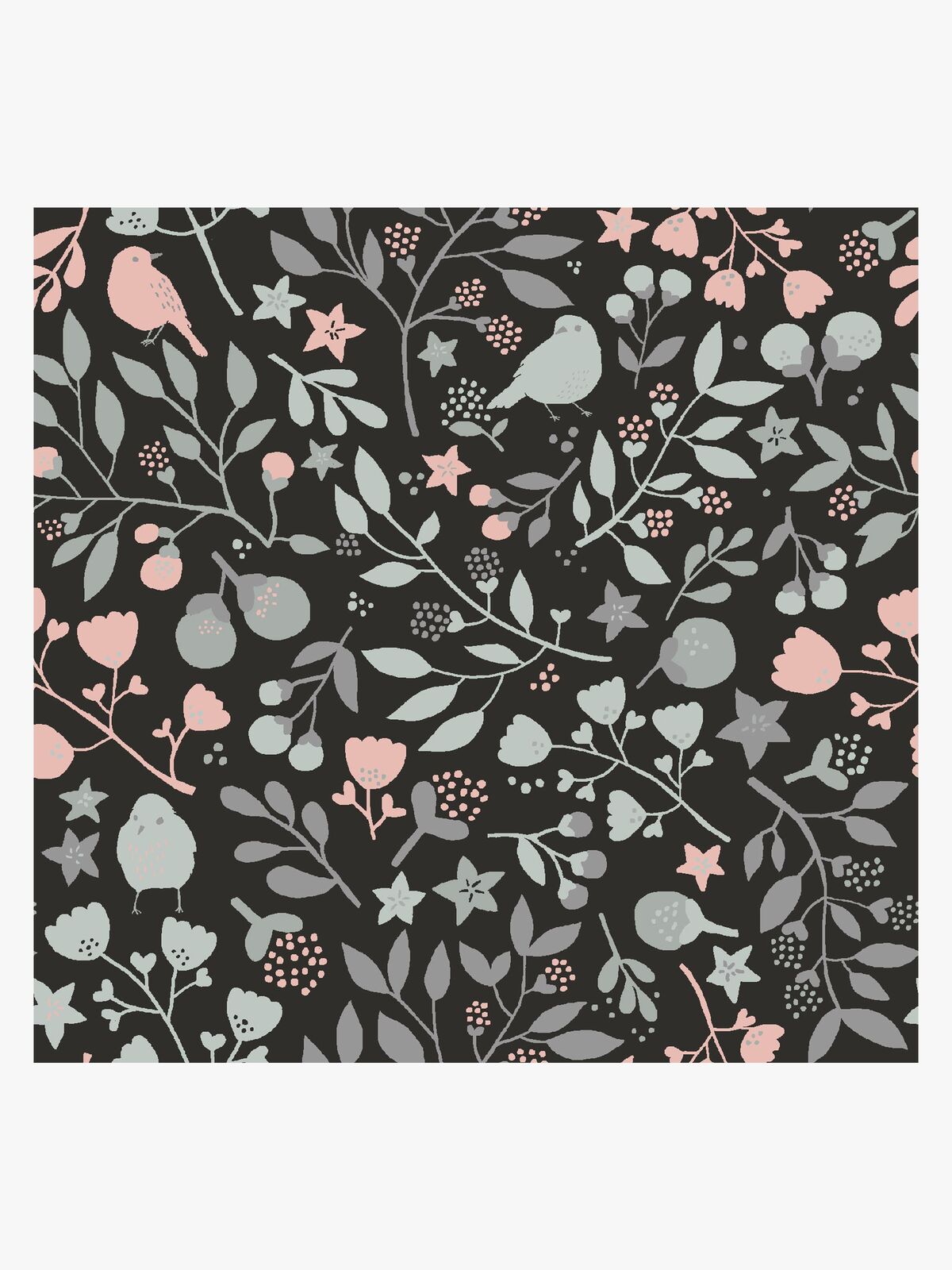 Lilou Lilou Tapet Birds Garden, Sort