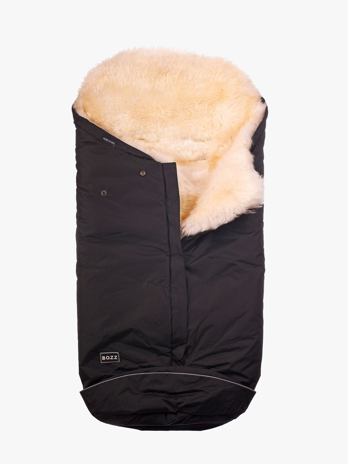 Bozz Lammeskindskørepose Langhåret, Black/White