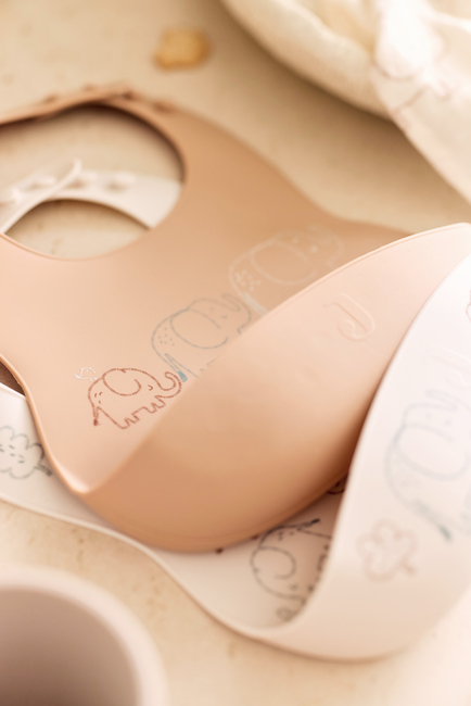 Jollein Hagesmæk Silikone 2-pak, Elephant Tales