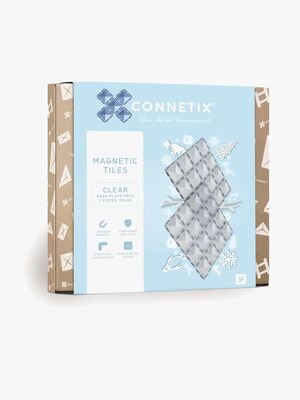 Connetix Magnetiske Byggeklodser Bundplader Clear 2-pak