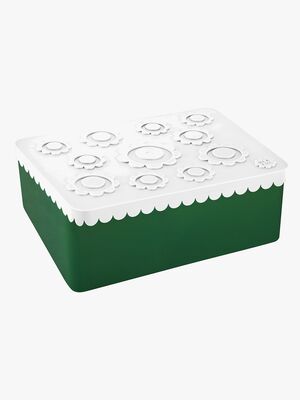 Blafre Madkasse Tre Rum Blomst, Hvid/Mørkegrøn