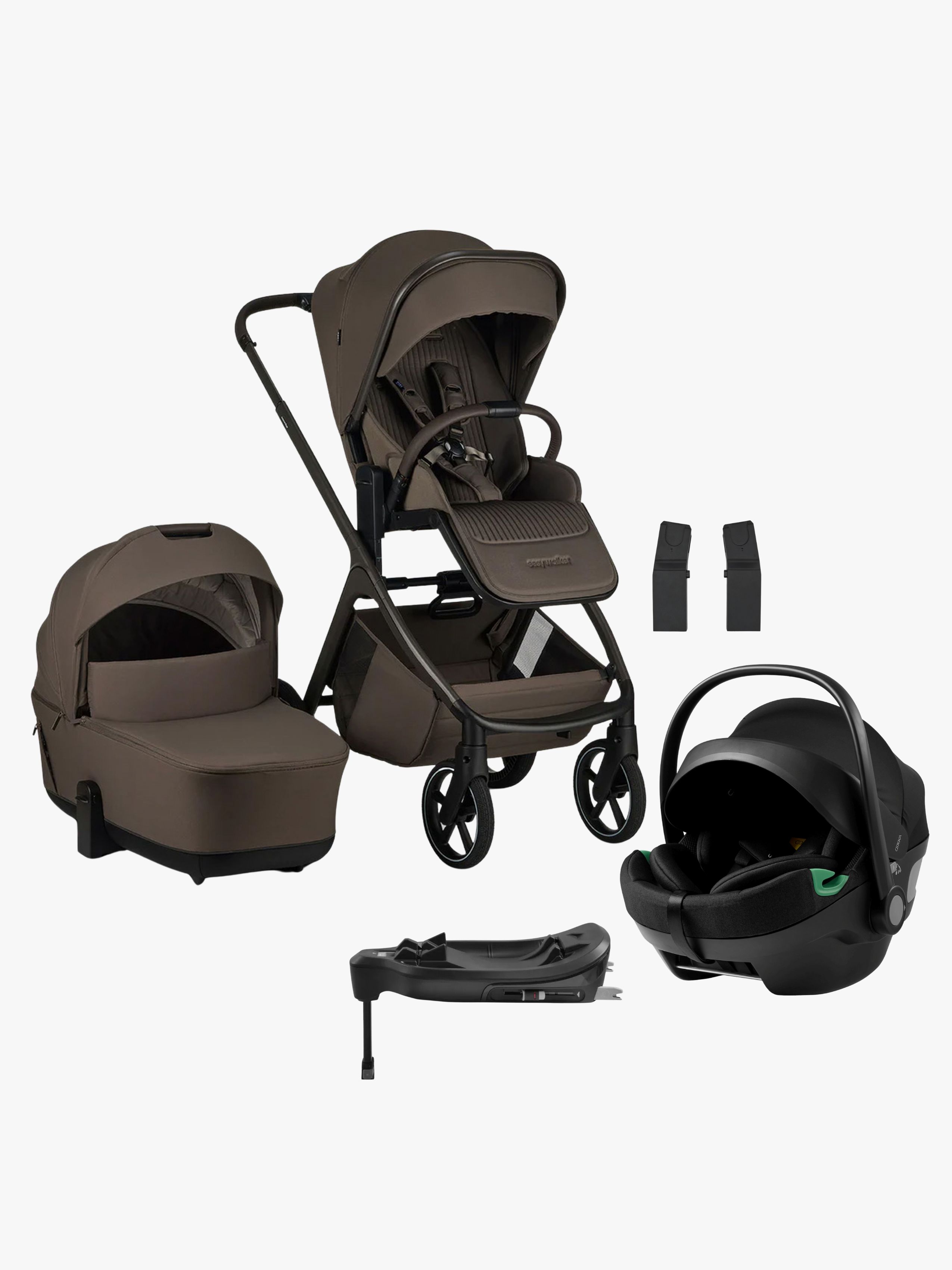 EasyWalker Zoey Duovogn inkl. Axkid GOKID Autostol Baby & Base, Chestnut Brown