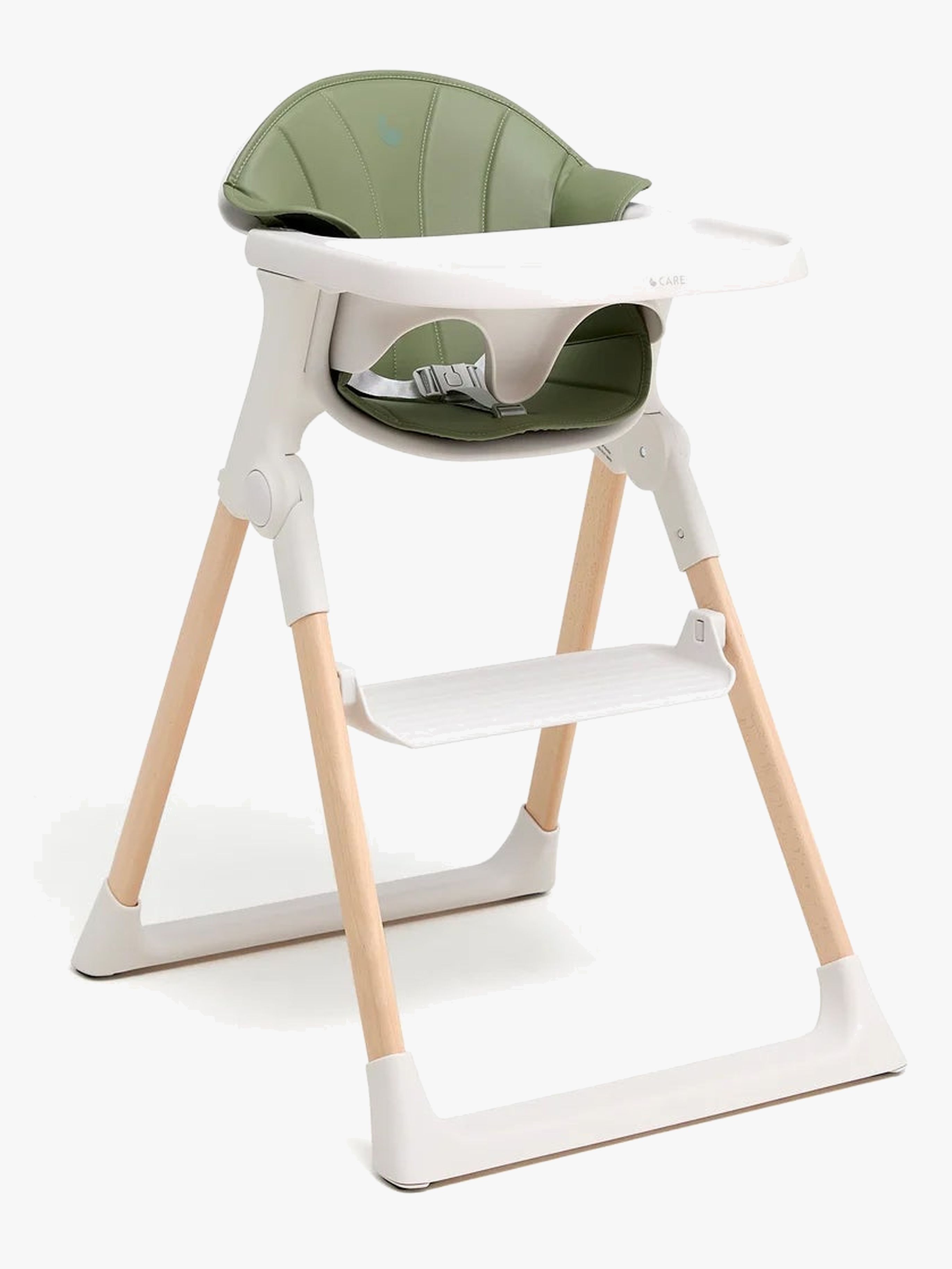 Beemoo CARE Harmony Højstol inkl. Hynde, White/Wood/Green