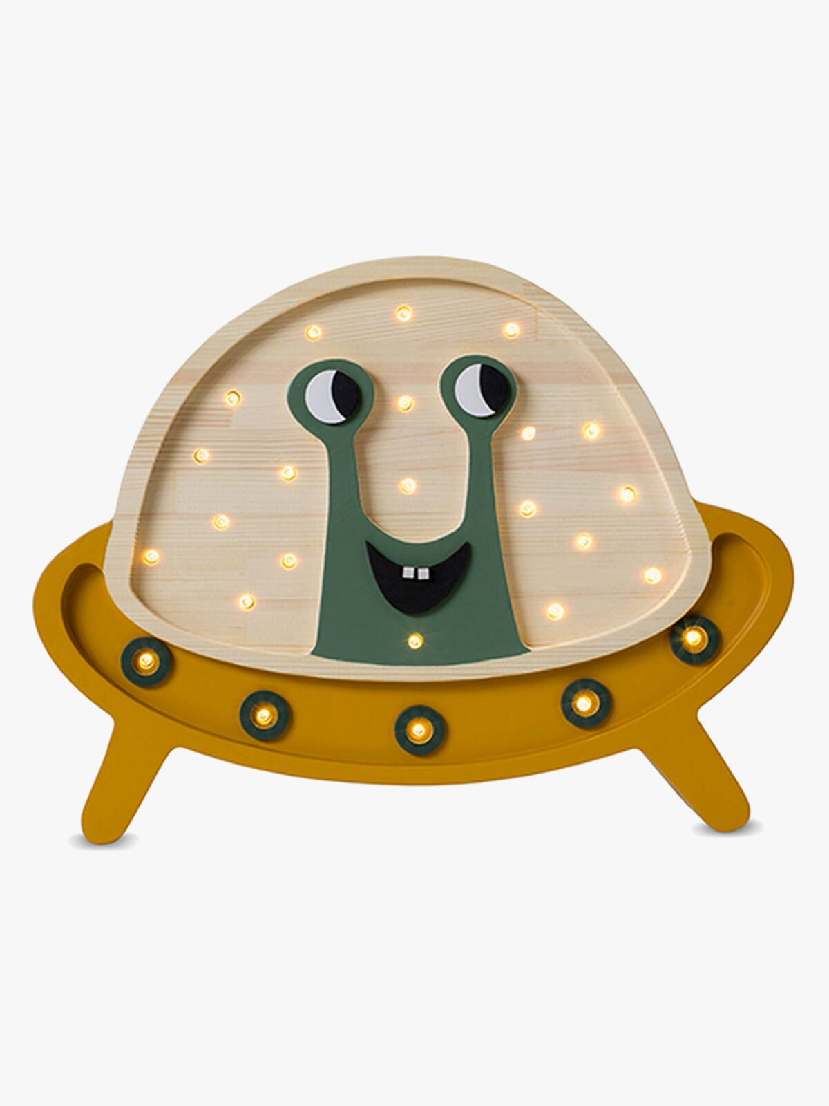 Little Lights Lampe UFO, Sennepsgul/Træ