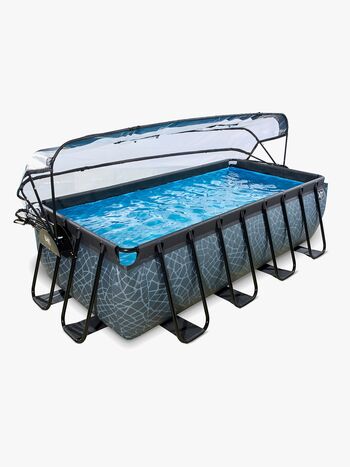 EXIT Stone Pool med Kuppel 400x200x100 cm, Grå