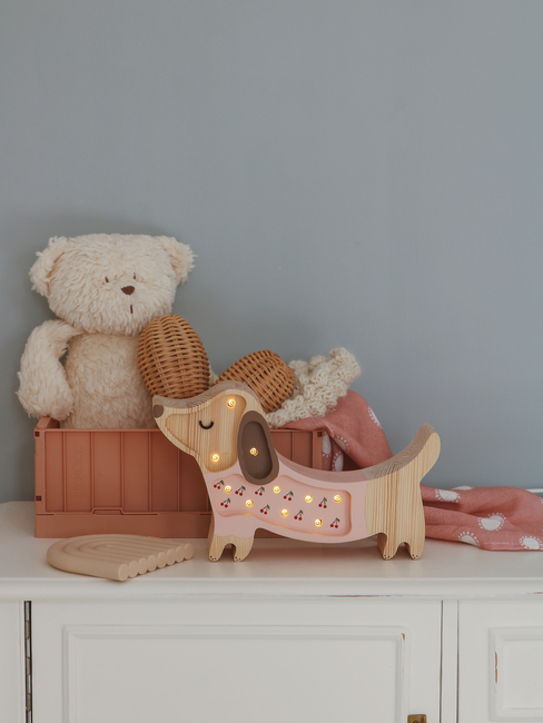 Little Lights Lampe Hundehvalp, Pink