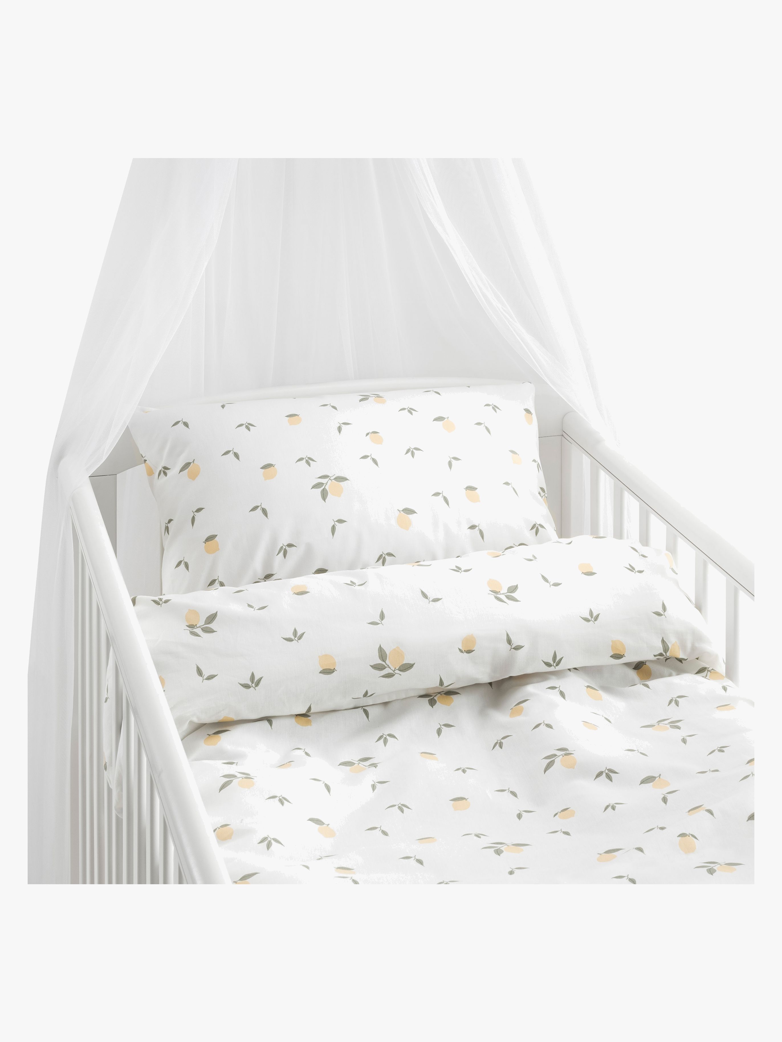 Borganäs Sengesæt Tremmeseng Lemons 100x130, Gul