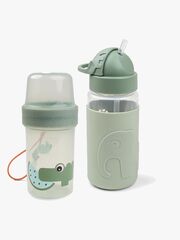 Done By Deer Croco Snackbeholder & Flaske, Green