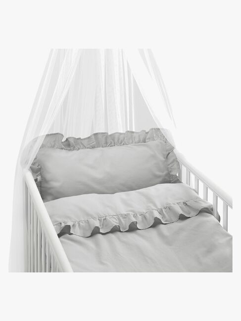 Borganäs Sengesæt Tremmeseng Flæser 130x100, Grå