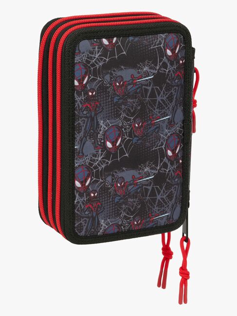 Marvel Spider-Man Miles Morales  Fyldt Penalhus med 3 Rum 37 Dele, Sort