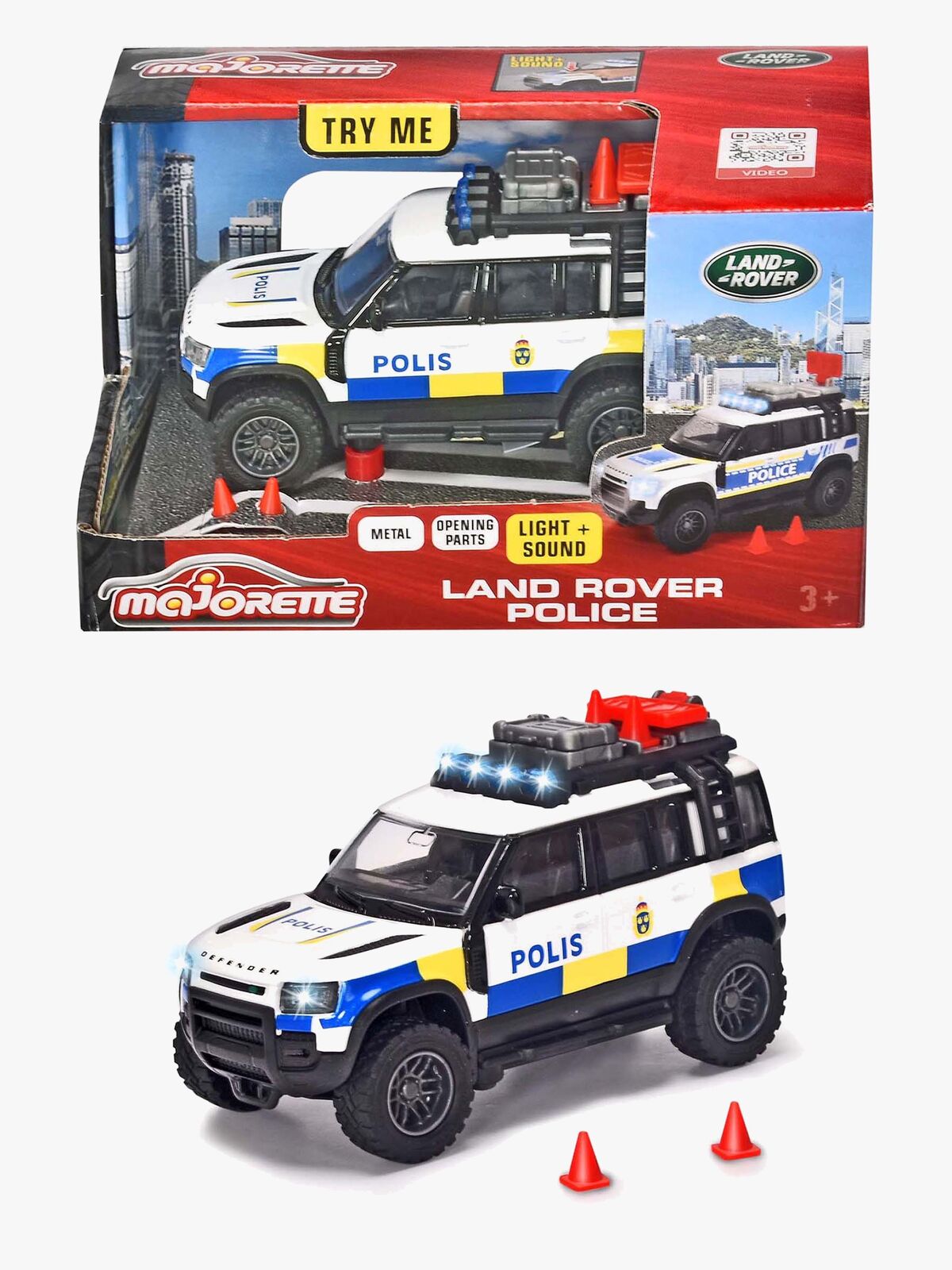 Majorette Grand Series Land Rover Svensk Politibil