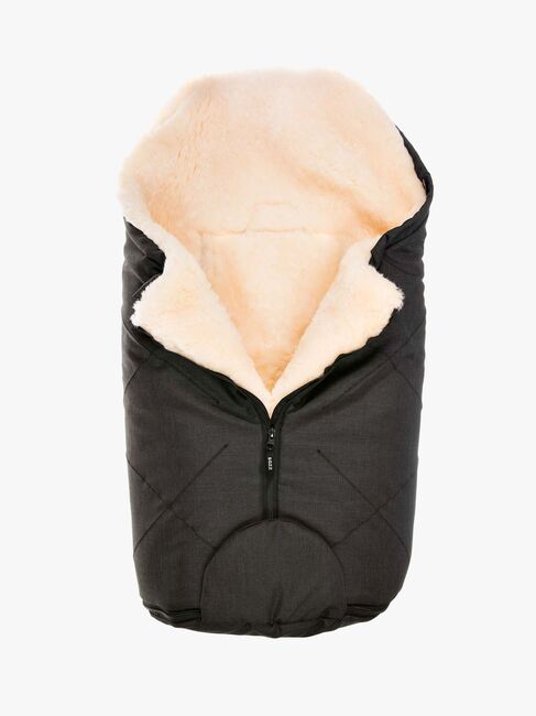 Bozz Lammeskindskørepose Small Klippet, Black Melange/White