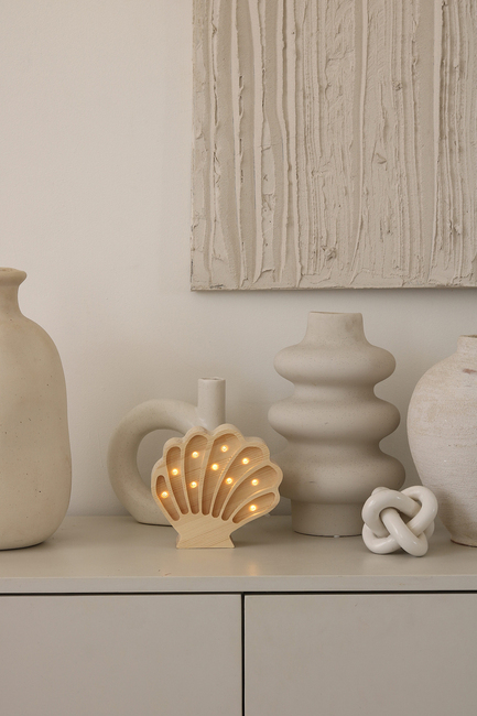 Little Lights Lampe Muslingeskal, Coastal Wood