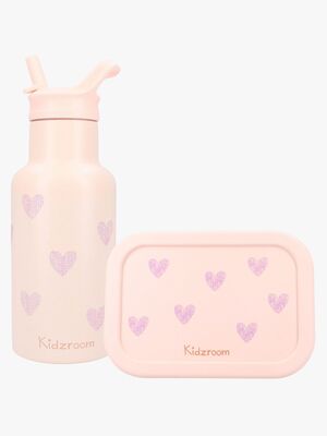 Kidzroom Stainless Steel Drikkedunk & Silikone Madkasse Magical Meadows, Pink
