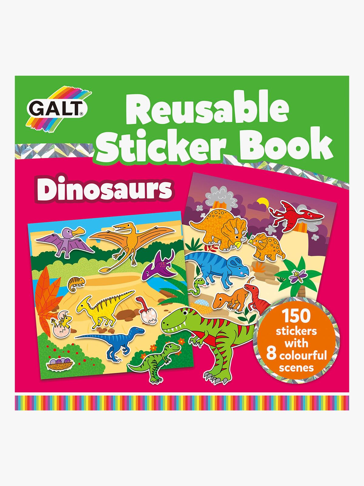 Galt Klistermærkebog Genanvendelig Dinosaur