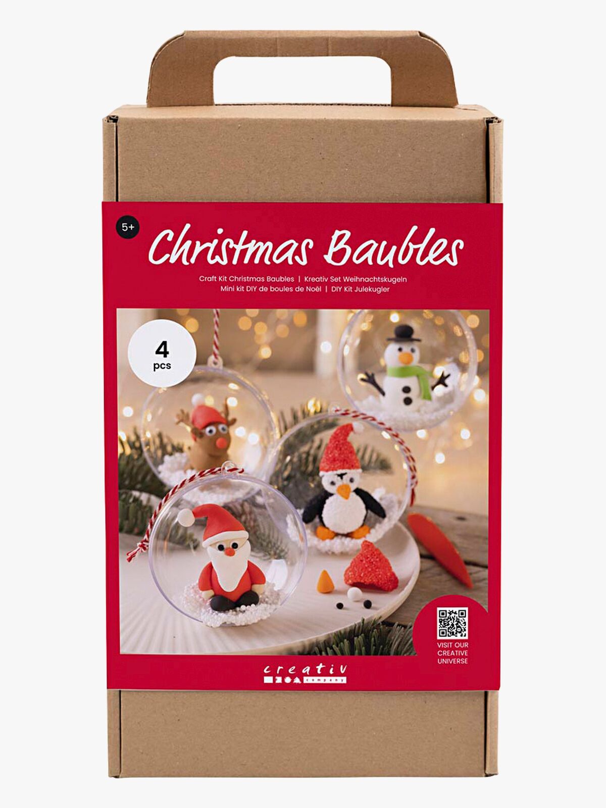 Creotime DIY Sæt Julekugler Lufttørrende Ler