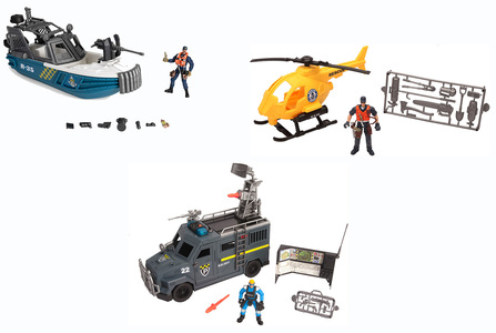 Alex’s Garage Rescue Udrykningspakke med Båd, Helikopter og Bil