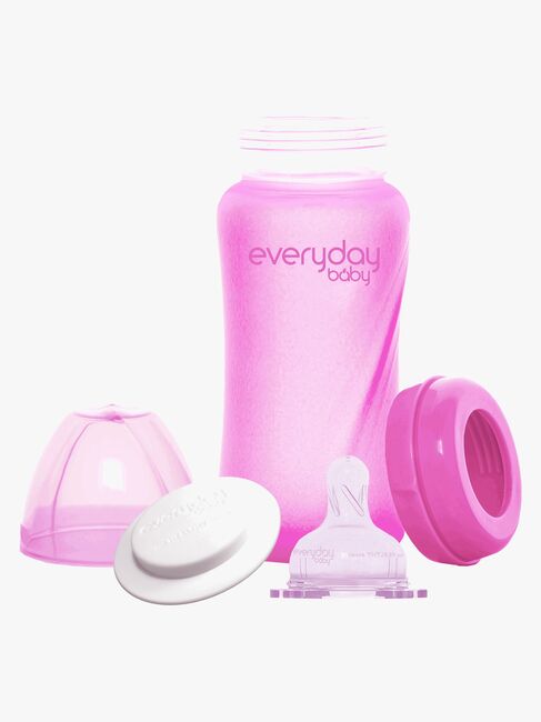 Everyday Baby Varmeindikator Sutteflaske Glas 240 ml, Cerise
