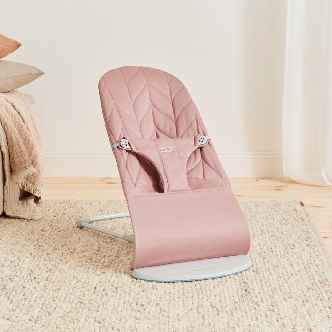BabyBjörn Bliss Skråstol Woven Bladmønstret Quilt, Gammelrosa
