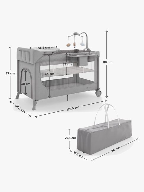 Kinderkraft LEODY UP Weekendseng med Tilbehør, Grey