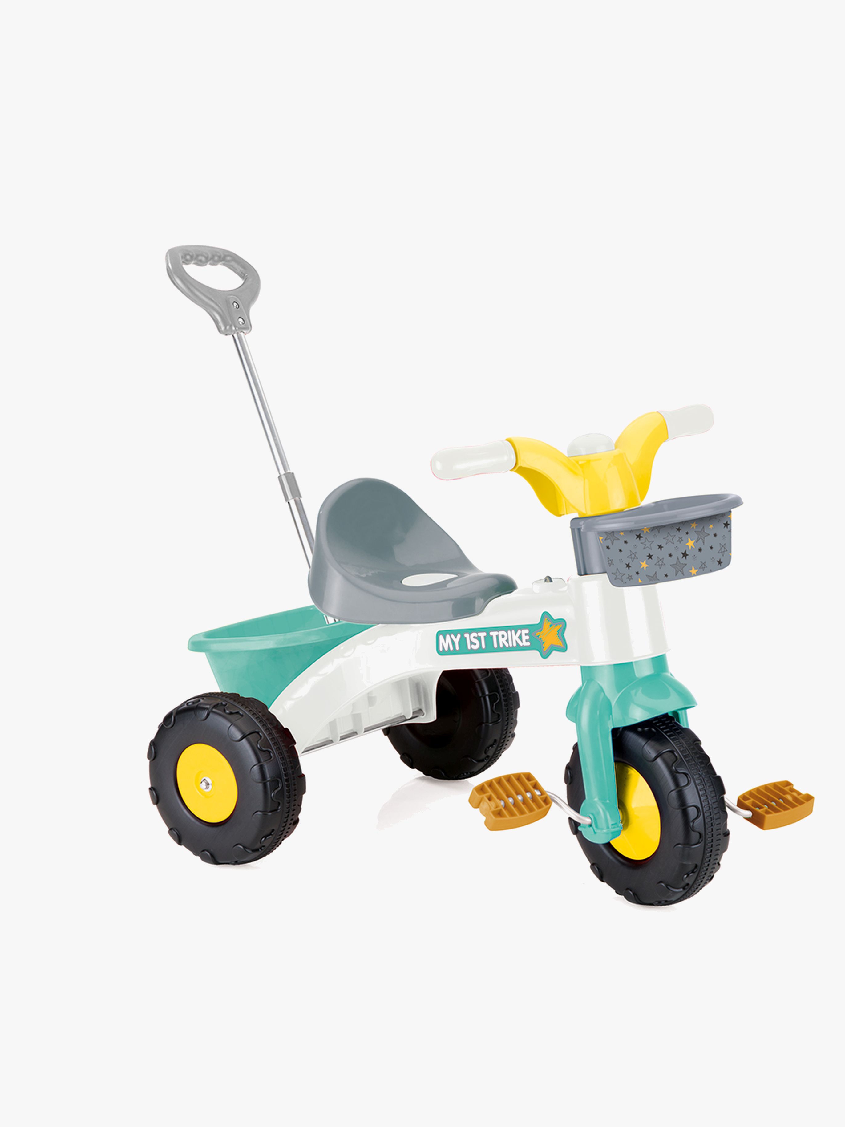 Dolu My First Trike Parent Handle Trehjulet Cykel, Hvid/Blå