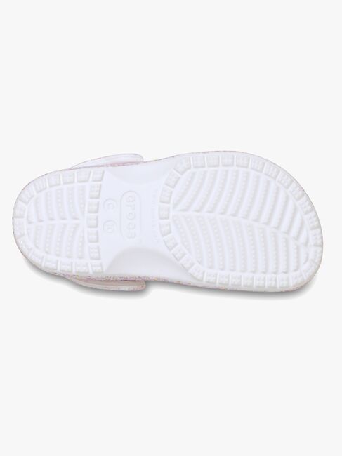 Crocs Classic Fantasy Glitter Kids Clogs, White