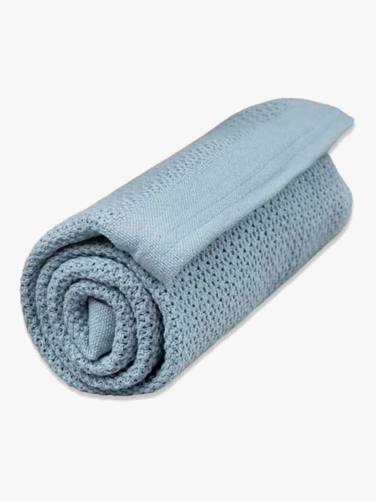 Vinter & Bloom Soft Grid Hæklet Babytæppe, Dim Blue