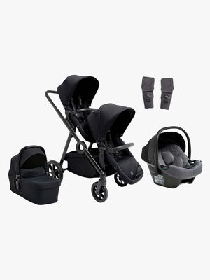 Beemoo Pro Multi 2 Søskendevogn inkl. Route i-Size Autostol Baby, Coffee Black/Mineral Grey
