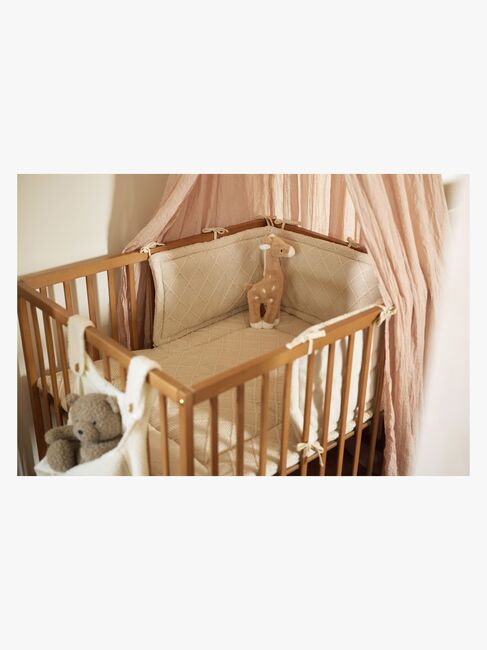 Jollein  Strikket Sengerand Ternet Mønster 180x30, Oatmeal