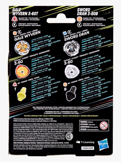Beyblade Gale Wyvern & Sword Dran Spinnere 2-pak
