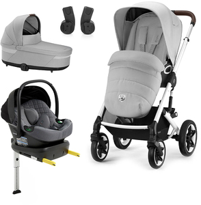 Cybex TALOS S Lux Duovogn inkl. Beemoo Route i-Size Autostol Baby & ISOFIX Base, Lava Grey/Mineral Grey