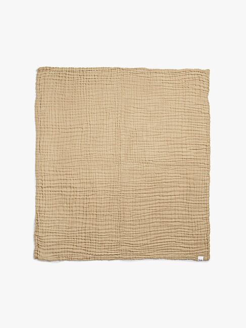 Elodie  Rynket Tæppe 120x120, Pure Khaki